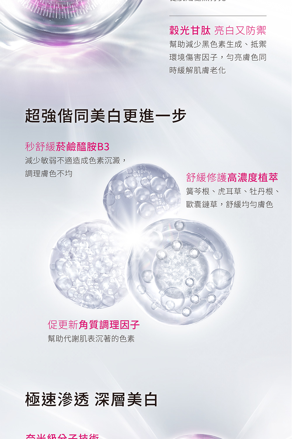 减少敏弱不适造成色素沉淀,