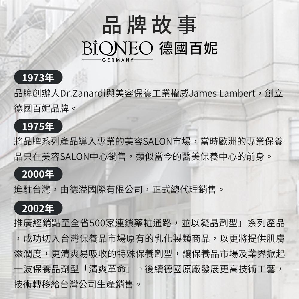 品牌创办人Dr.Zanardi与美容保养工业权威James Lambert,创立