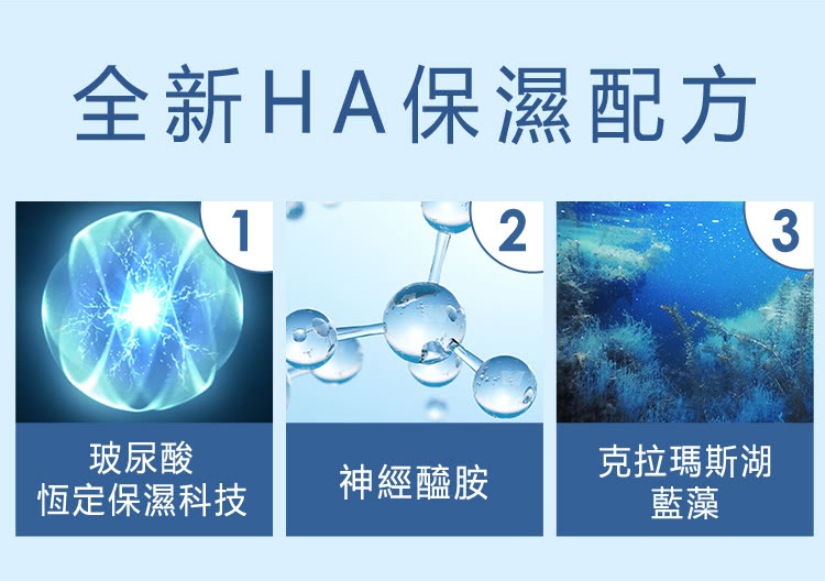 全新HA保湿配方